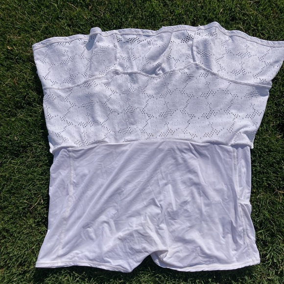 Lilly Pulitzer Luxletic Corrine Skort Skirt White Floral Stretch Eyelet Sz XL - Picture 4 of 8